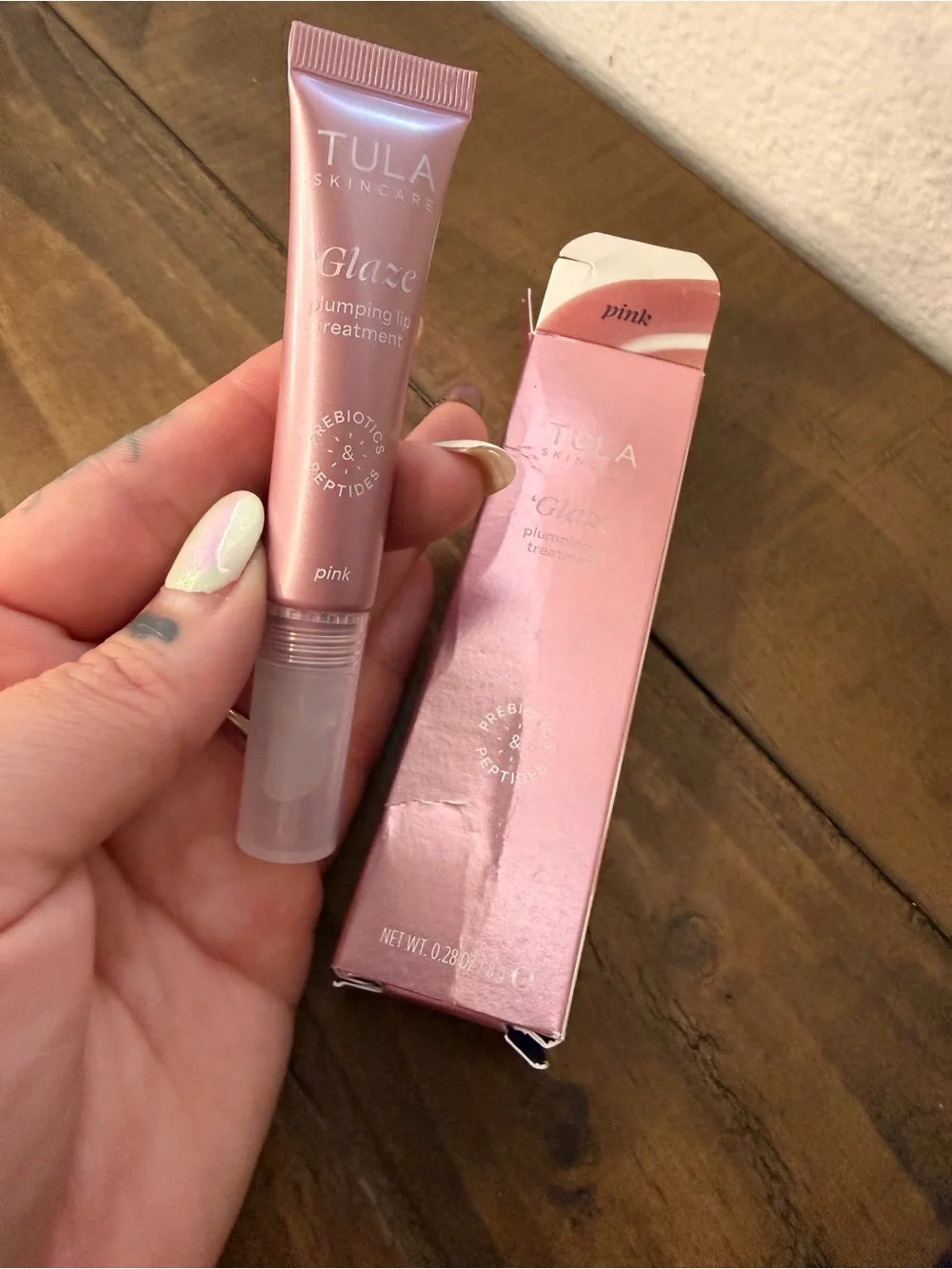 Tula glaze plumping lip treatment in pink new in box 0.28fl oz Tula lip